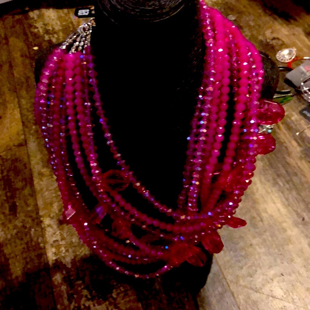 Sparkling pink malia necklace
